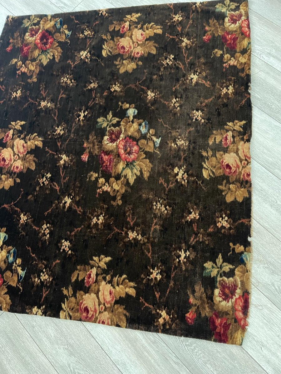 French Antique  Printed Velvet  19th Century-photo-4