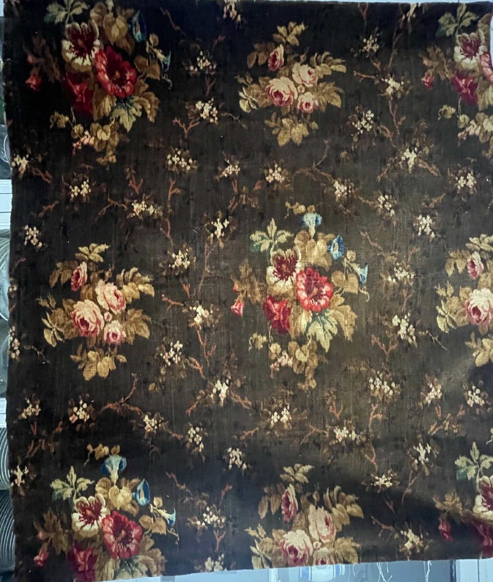 French Antique  Printed Velvet  19th Century-photo-6
