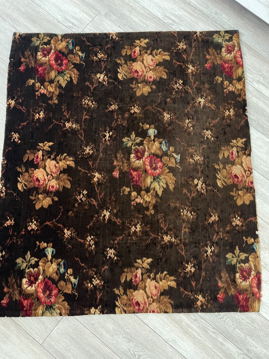French Antique  Printed Velvet  19th Century