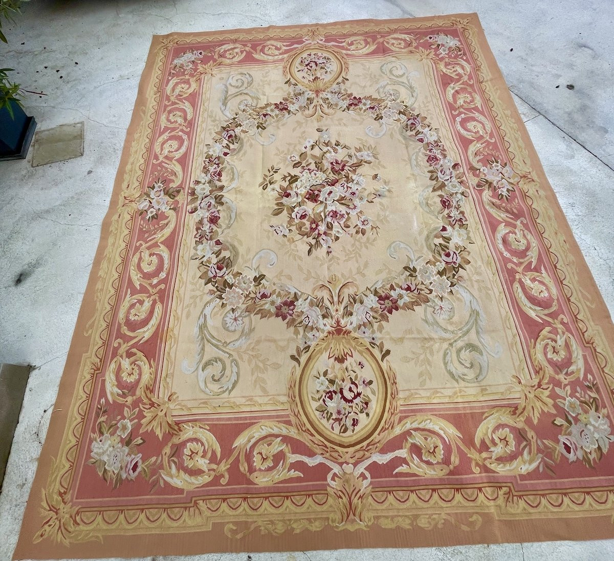 Decorative Rug In The Aubusson Style. Knotted Wool With Floral Design. 311 Cm X 243 Cm-photo-1