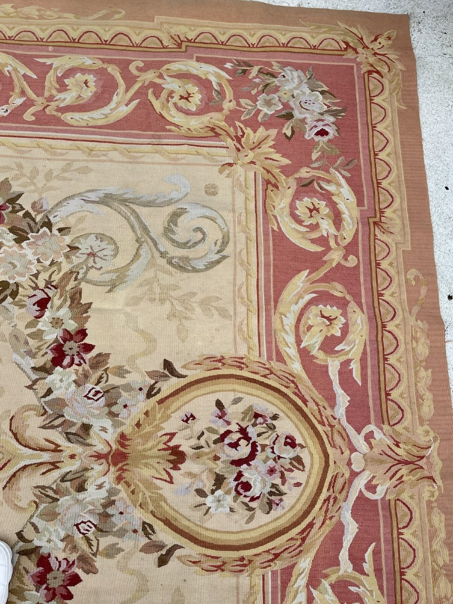 Decorative Rug In The Aubusson Style. Knotted Wool With Floral Design. 311 Cm X 243 Cm-photo-2