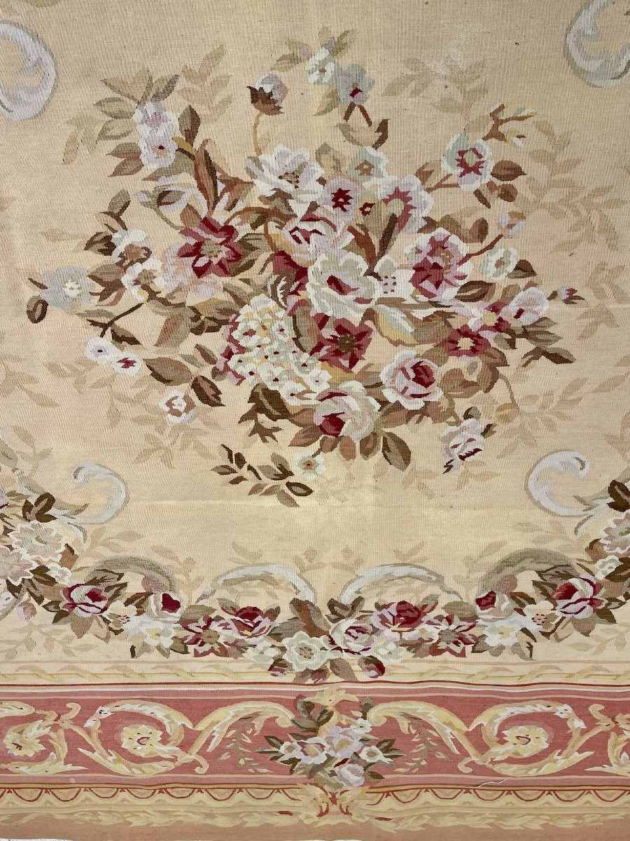 Decorative Rug In The Aubusson Style. Knotted Wool With Floral Design. 311 Cm X 243 Cm-photo-5