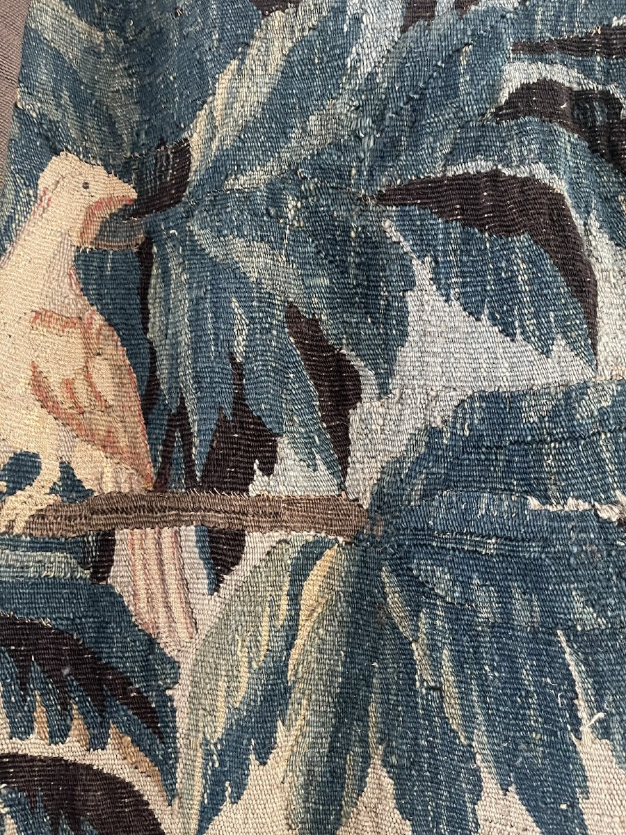 Tapisserie  Manufacture Royale d'Aubusson   .Rare Verdure   au bateau  et architecture XVIIIème-photo-8