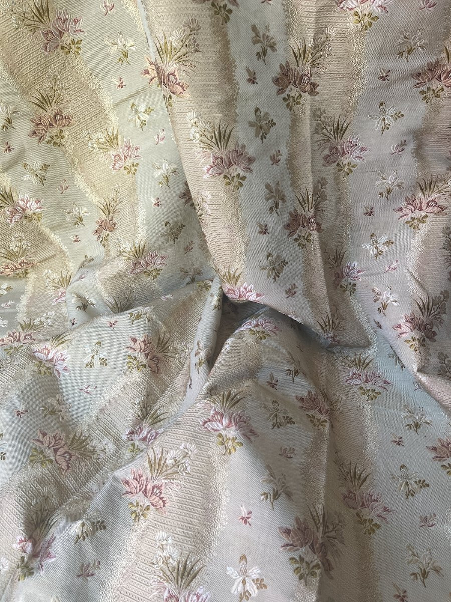 Paire De Rideaux Anciens – époque XIXᵉ – Soierie Lyonnaise. Tentures Anciennes-photo-6