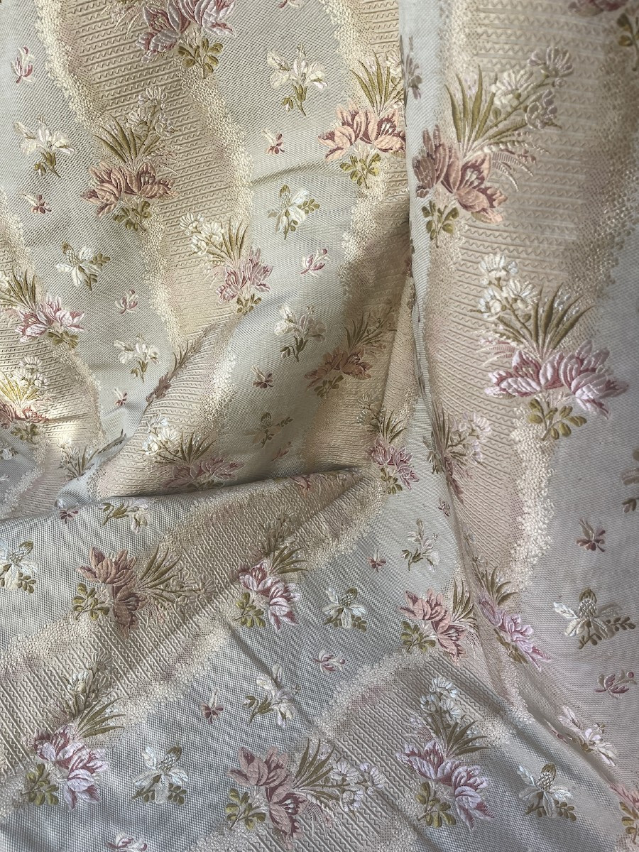 Paire De Rideaux Anciens – époque XIXᵉ – Soierie Lyonnaise. Tentures Anciennes-photo-7