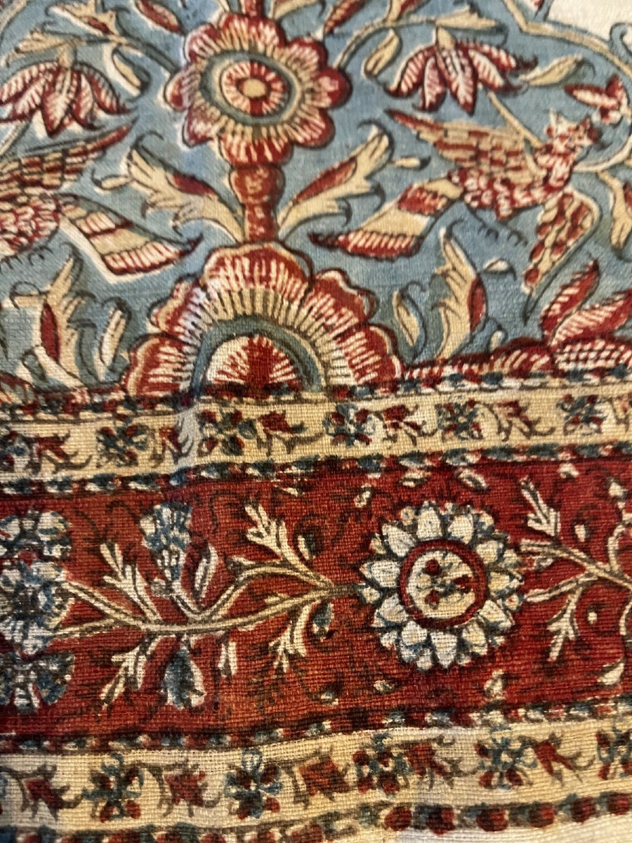 Kalamkari Ancien – Fin XIXᵉ / Début XXᵉ – Rideau ancien, tenture, Panneau Décoratif-photo-7
