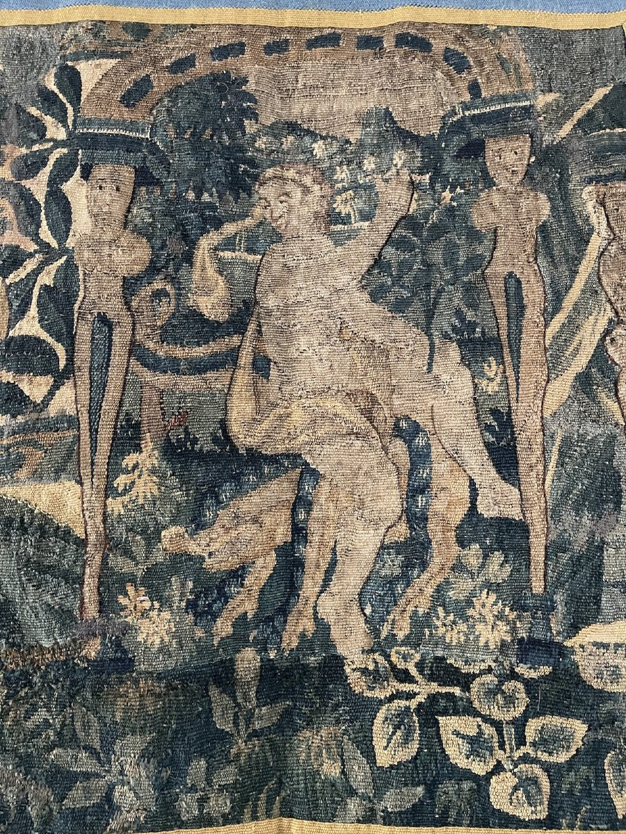 Aubusson Tapestry, 17th And 18th Centuries, Mythological Scene, Figures, Garden-photo-3