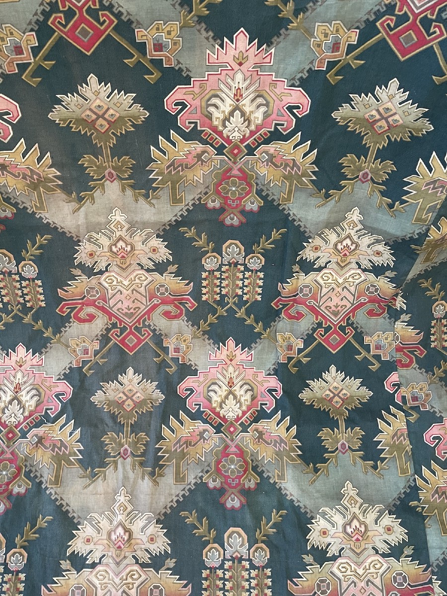 Pair Of Printed Cotton Curtains – Neo-oriental Decor – Napoleon III Period-photo-6