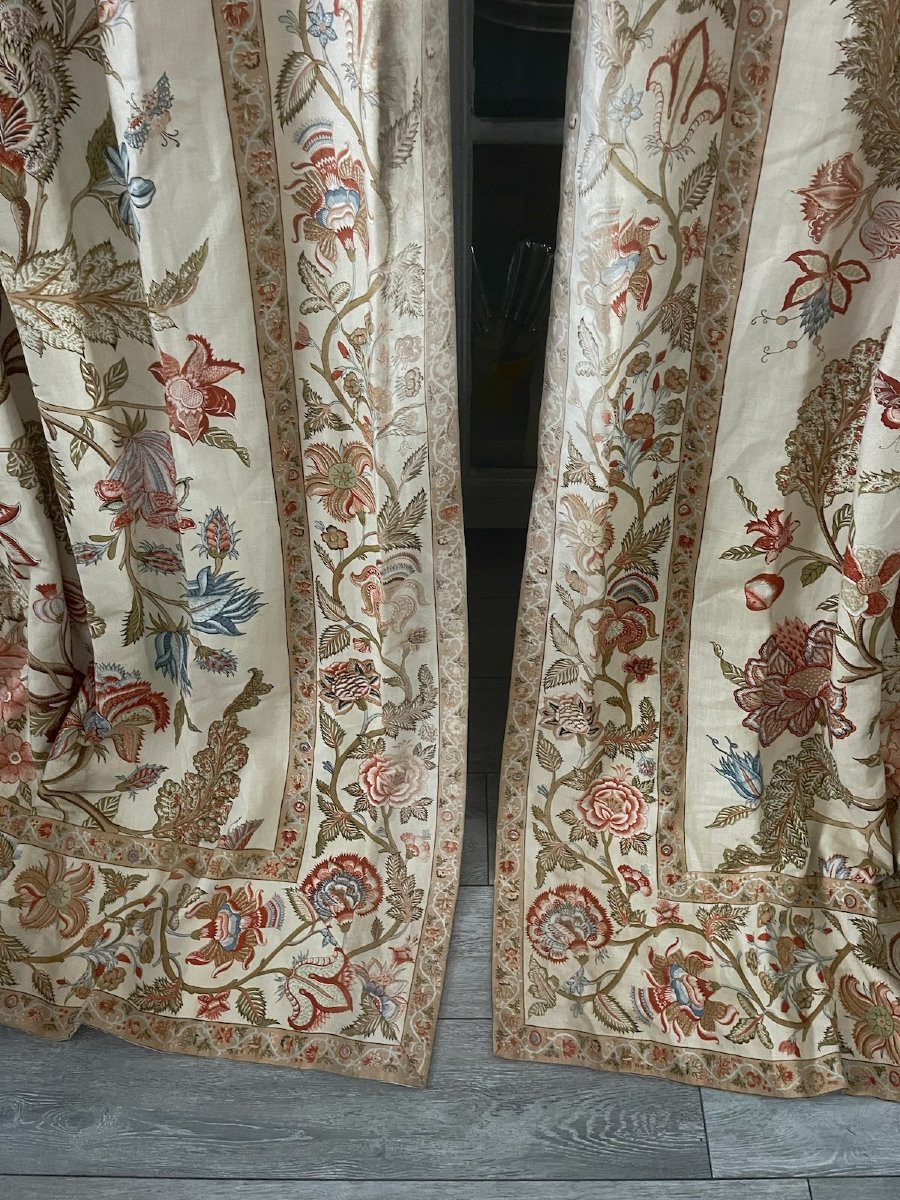 Seconde paire de rideaux au décor indien “Arbre de Vie” large décor floral et papillons-photo-5