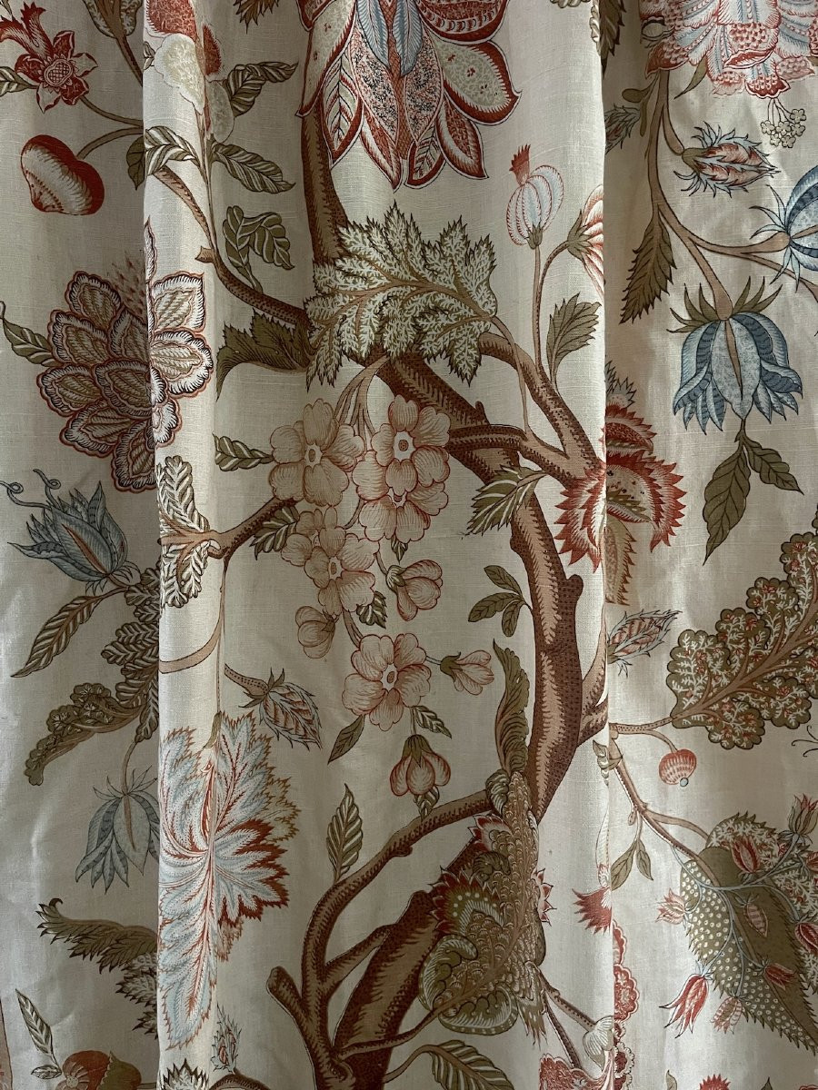 Seconde paire de rideaux au décor indien “Arbre de Vie” large décor floral et papillons-photo-6