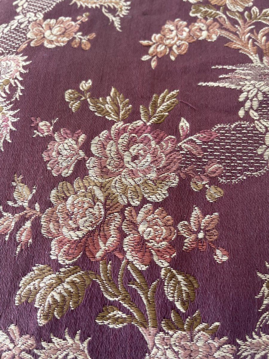 Paire de coussins en lin et soie– Époque XIXᵉ siècle .Décor XVIIIème-photo-2