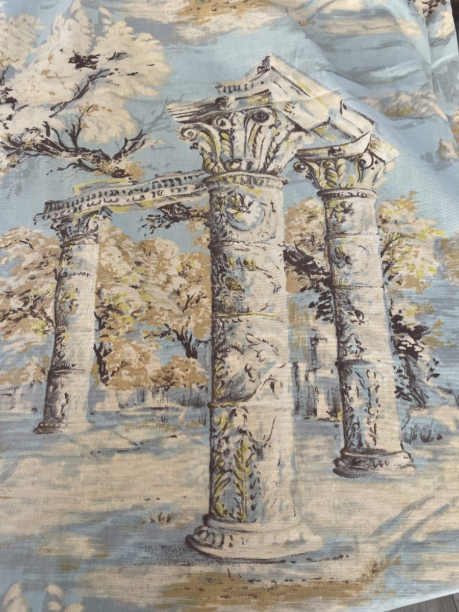 Métrage de tissu imprimé « Acropole » – Décor architectural - Colonnes antiques-photo-2