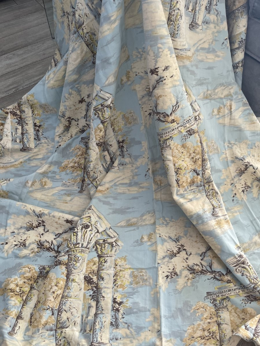 Métrage de tissu imprimé « Acropole » – Décor architectural - Colonnes antiques-photo-2