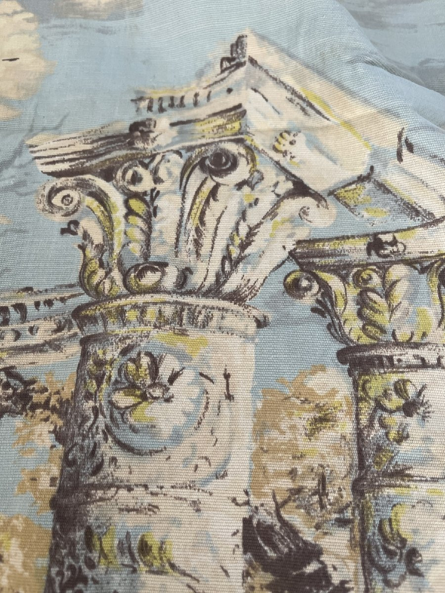 Métrage de tissu imprimé « Acropole » – Décor architectural - Colonnes antiques-photo-4
