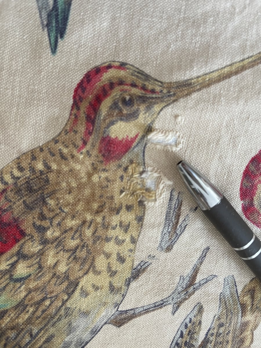 Vintage Curtain Fabric Printed Naturalistic Decor Refined Birds Lapwings, Partridges,-photo-7