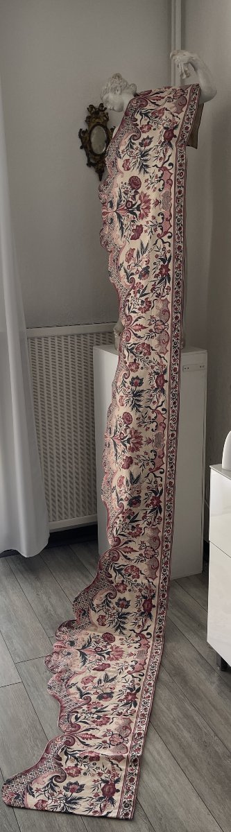 Indian Linen Valance - End Of The XIXᵉ Century- 320 Cm X 40 Cm-photo-4