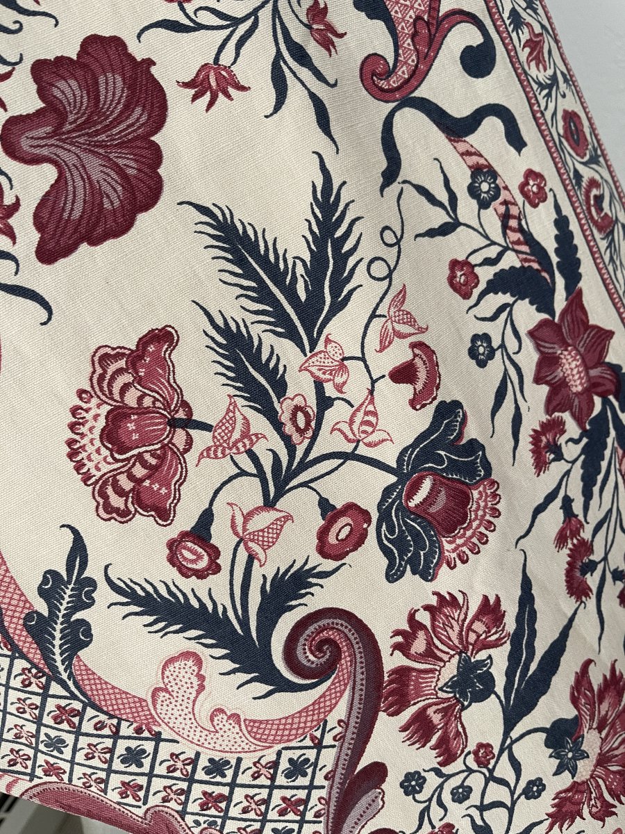 Indian Linen Valance - End Of The XIXᵉ Century- 320 Cm X 40 Cm-photo-1