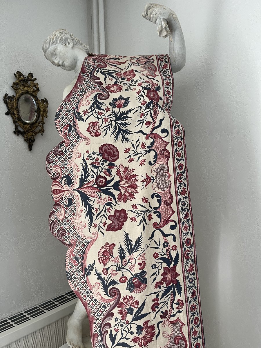 Indian Linen Valance - End Of The XIXᵉ Century- 320 Cm X 40 Cm-photo-2