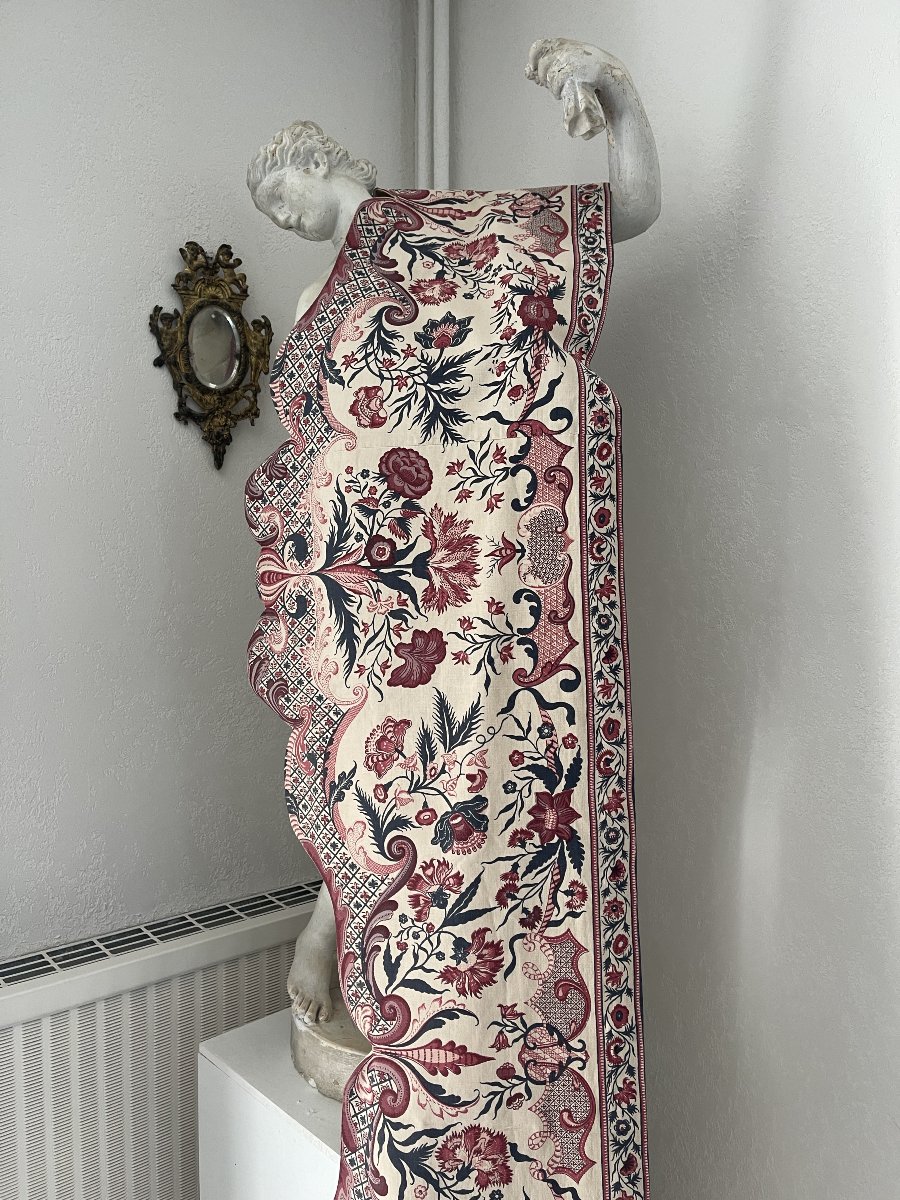 Indian Linen Valance - End Of The XIXᵉ Century- 320 Cm X 40 Cm