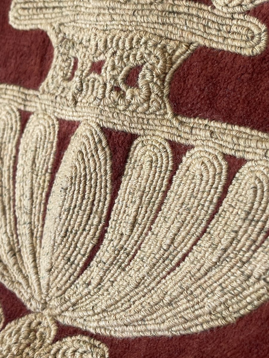 Ensemble de Château en Velours Rouille – Rideaux et Cantonnière, XIXe Siècle-photo-1