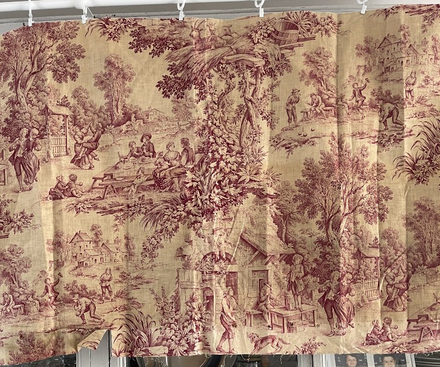 French Printed Canvas, Late 18th Century – Featuring Village And Pastoral Scenes-photo-4