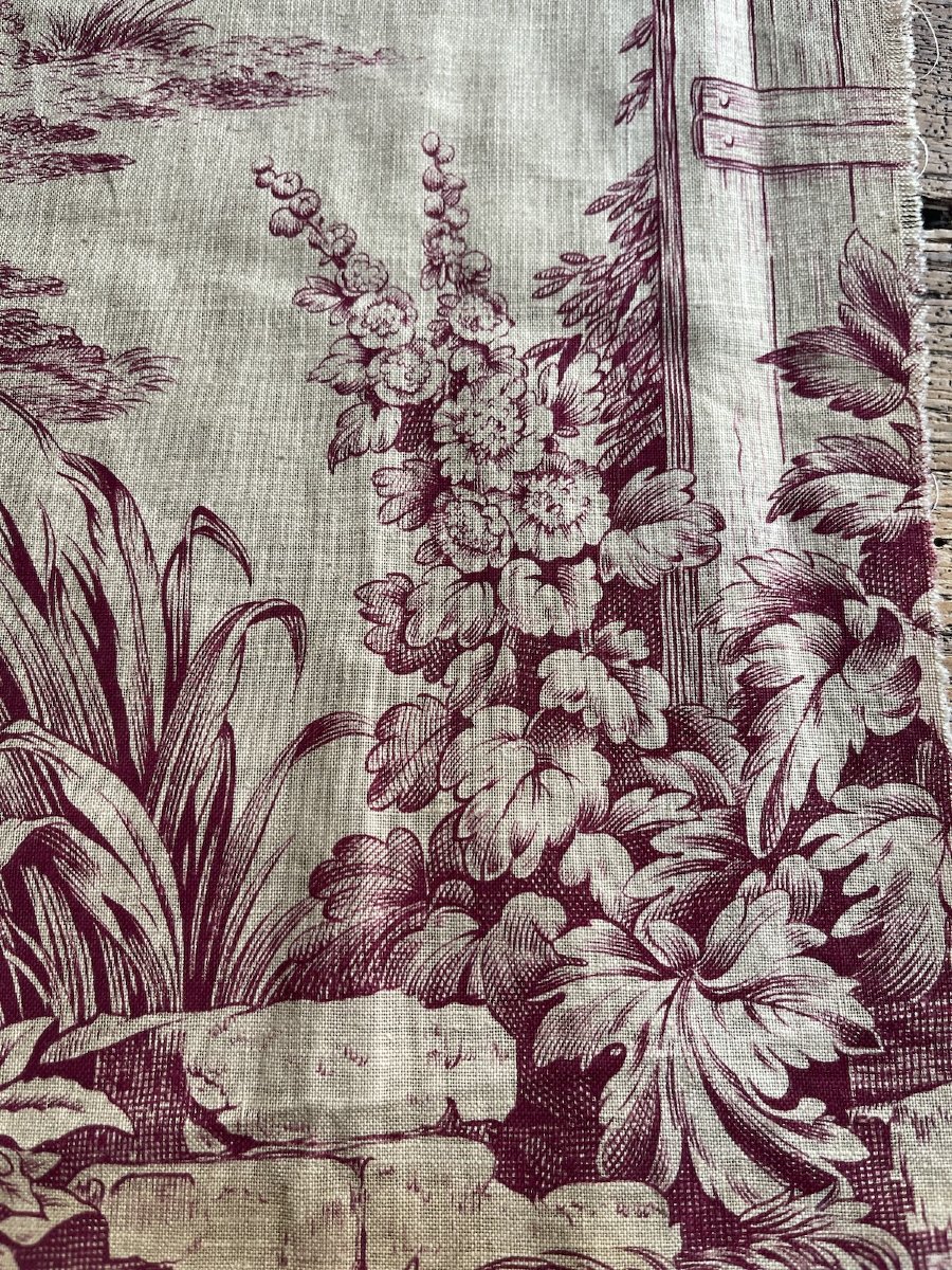 French Printed Canvas, Late 18th Century – Featuring Village And Pastoral Scenes-photo-5