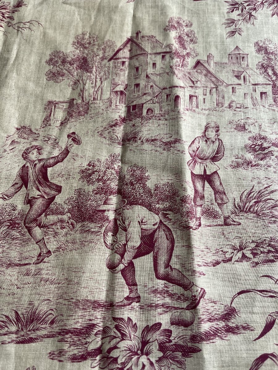 French Printed Canvas, Late 18th Century – Featuring Village And Pastoral Scenes-photo-6