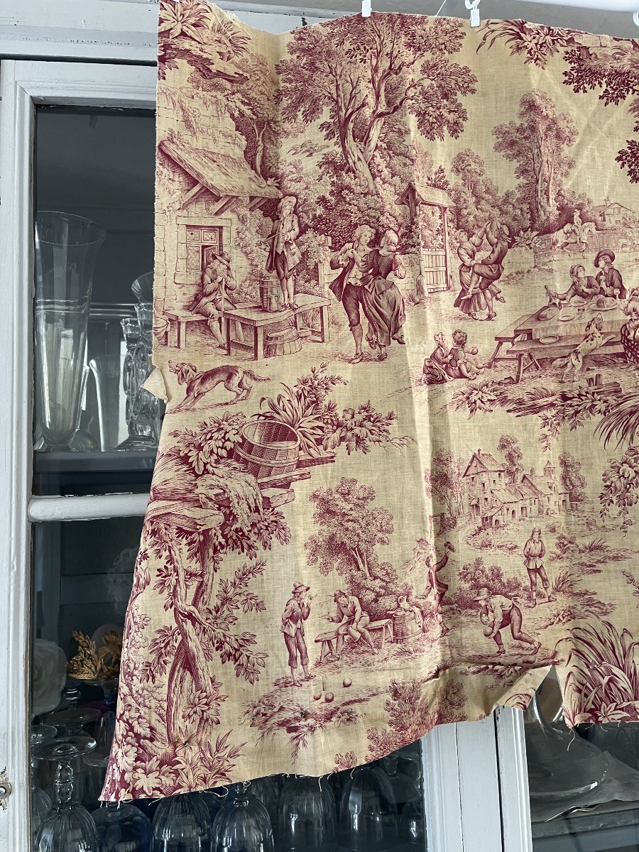 French Printed Canvas, Late 18th Century – Featuring Village And Pastoral Scenes-photo-7
