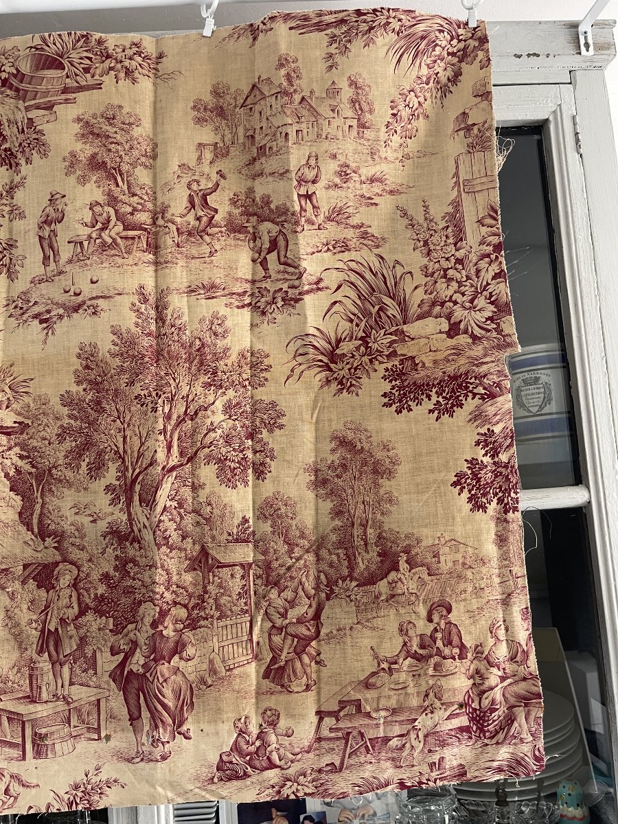 French Printed Canvas, Late 18th Century – Featuring Village And Pastoral Scenes-photo-8