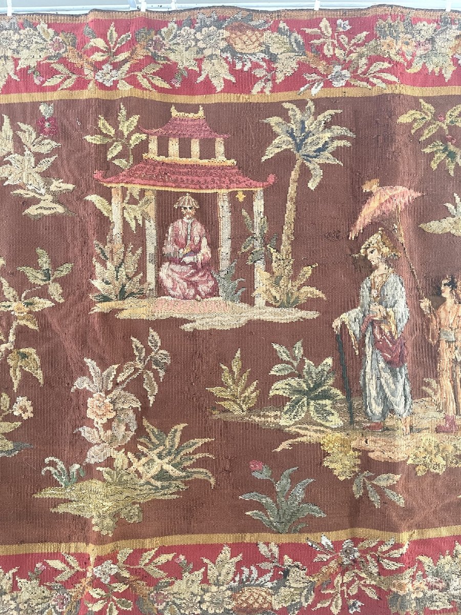 Tapisserie d'Aubusson – Décor de Chinoiseries – Époque XIXᵉ siècle-photo-3