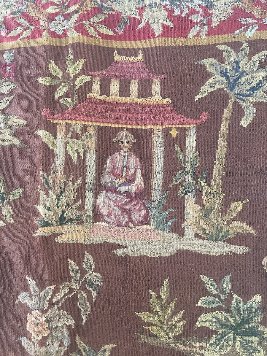 Tapisserie d'Aubusson – Décor de Chinoiseries – Époque XIXᵉ siècle-photo-4