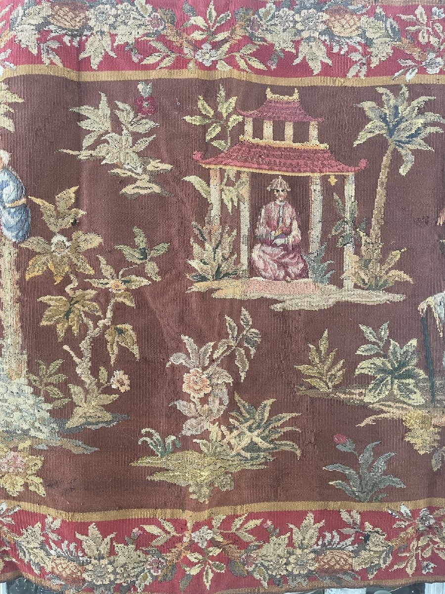 Tapisserie d'Aubusson – Décor de Chinoiseries – Époque XIXᵉ siècle-photo-6