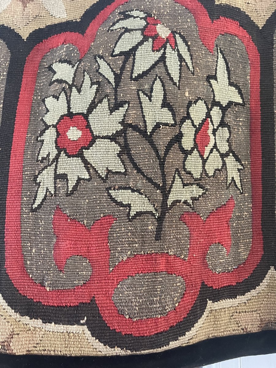 Bandeau en tapisserie d'Aubusson, époque XIXᵉ siècle décor floral-photo-3