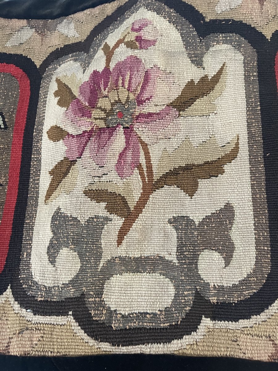 Bandeau en tapisserie d'Aubusson, époque XIXᵉ siècle décor floral-photo-4