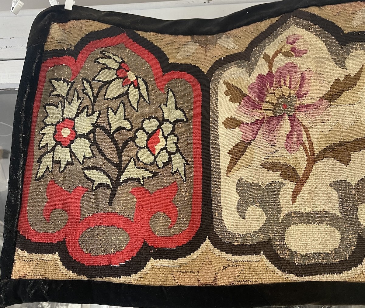 Bandeau en tapisserie d'Aubusson, époque XIXᵉ siècle décor floral-photo-2