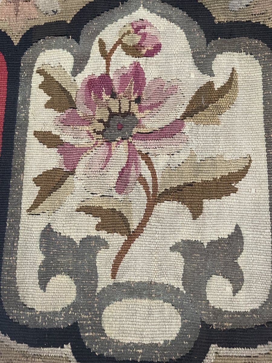 Bandeau en tapisserie d'Aubusson, époque XIXᵉ siècle décor floral-photo-2