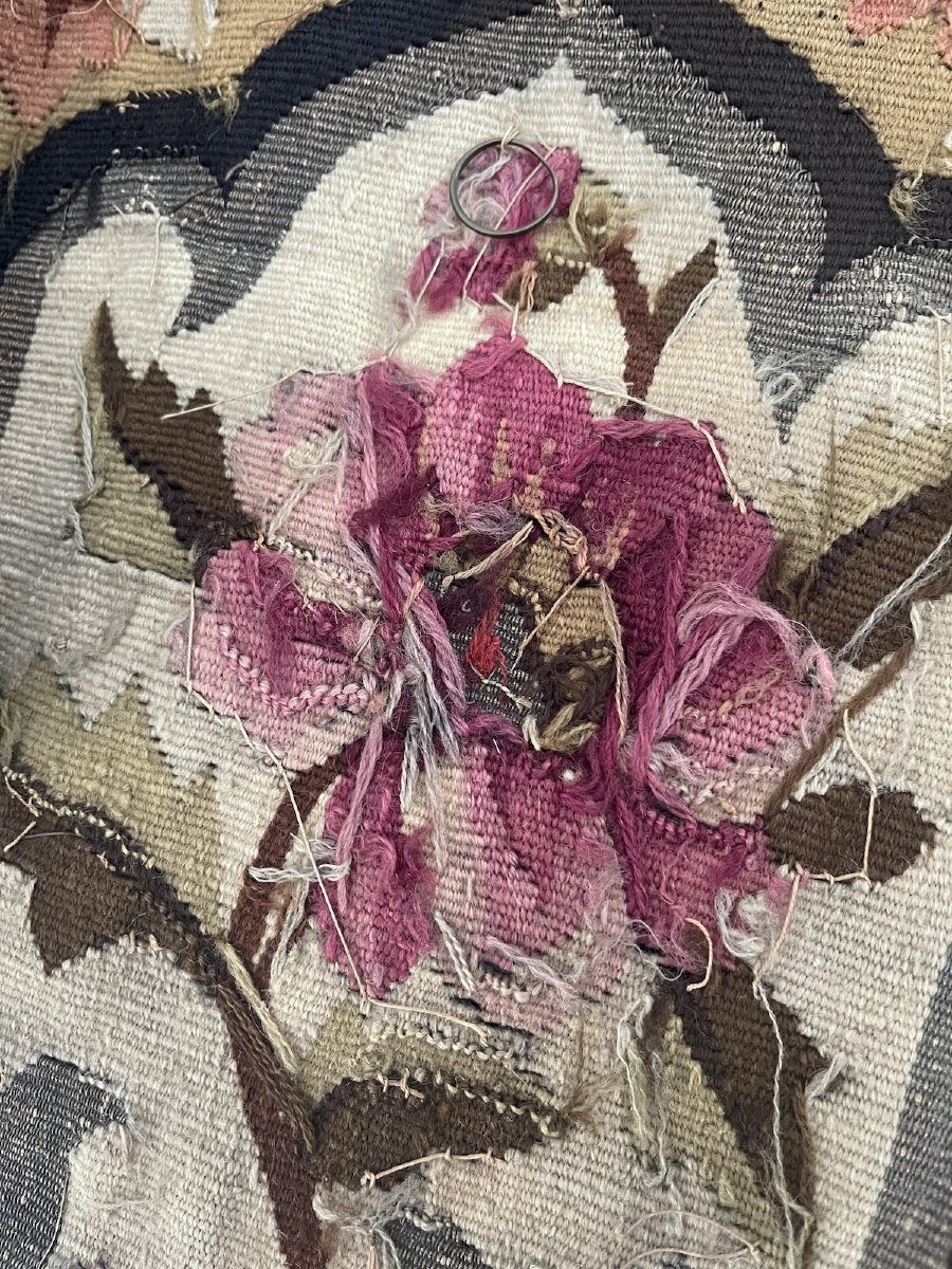 Bandeau en tapisserie d'Aubusson, époque XIXᵉ siècle décor floral-photo-6