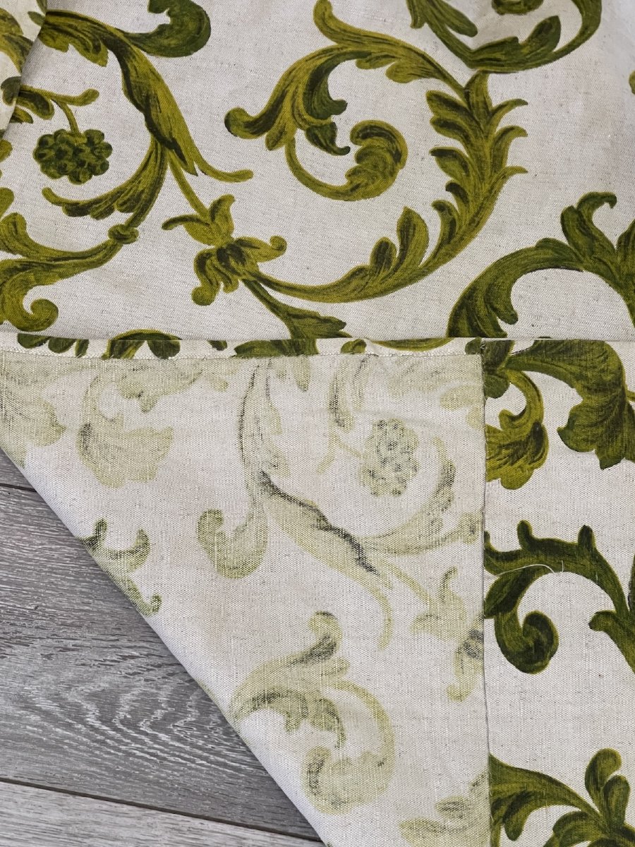 Second Pair Of Baroque-style Printed Linen Curtains, 295 Cm X 125 Cm.  2 Pairs Available-photo-6