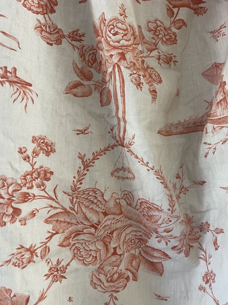 Une paire de  rideaux imprimés – Esprit Toile de Jouy ...246 cm x 267 cm-photo-3