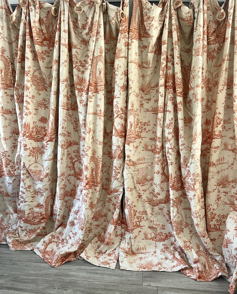 Une paire de  rideaux imprimés – Esprit Toile de Jouy ...246 cm x 267 cm-photo-4