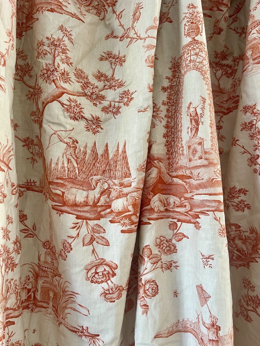 Une paire de  rideaux imprimés – Esprit Toile de Jouy ...246 cm x 267 cm-photo-2