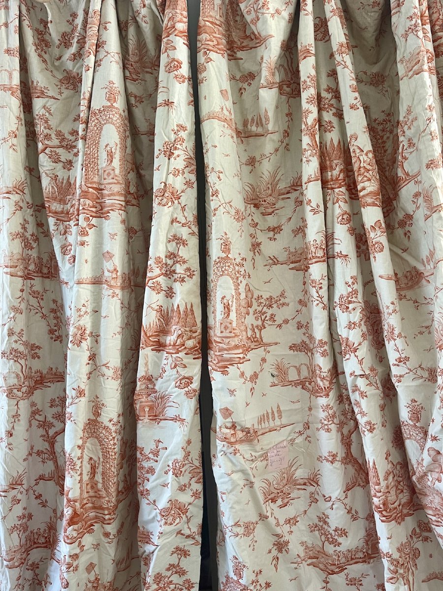 Une paire de  rideaux imprimés – Esprit Toile de Jouy ...246 cm x 267 cm-photo-5