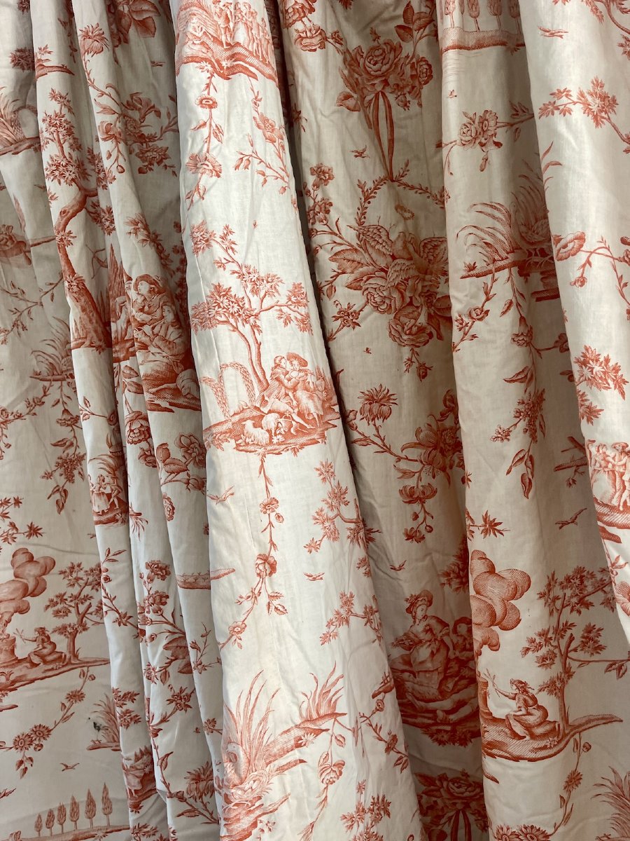 Une paire de  rideaux imprimés – Esprit Toile de Jouy ...246 cm x 267 cm-photo-6
