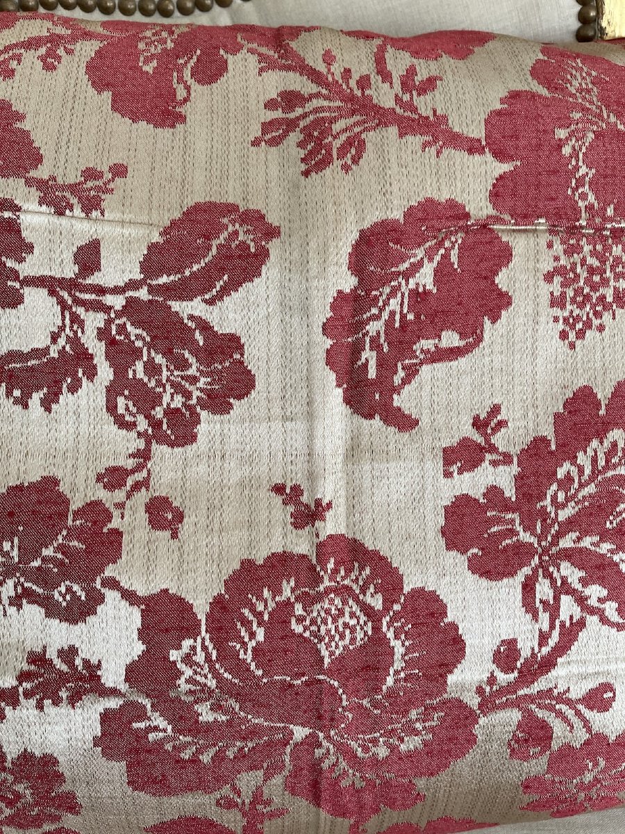 Damask Silk Pillow, Raspberry Floral Pattern-photo-2