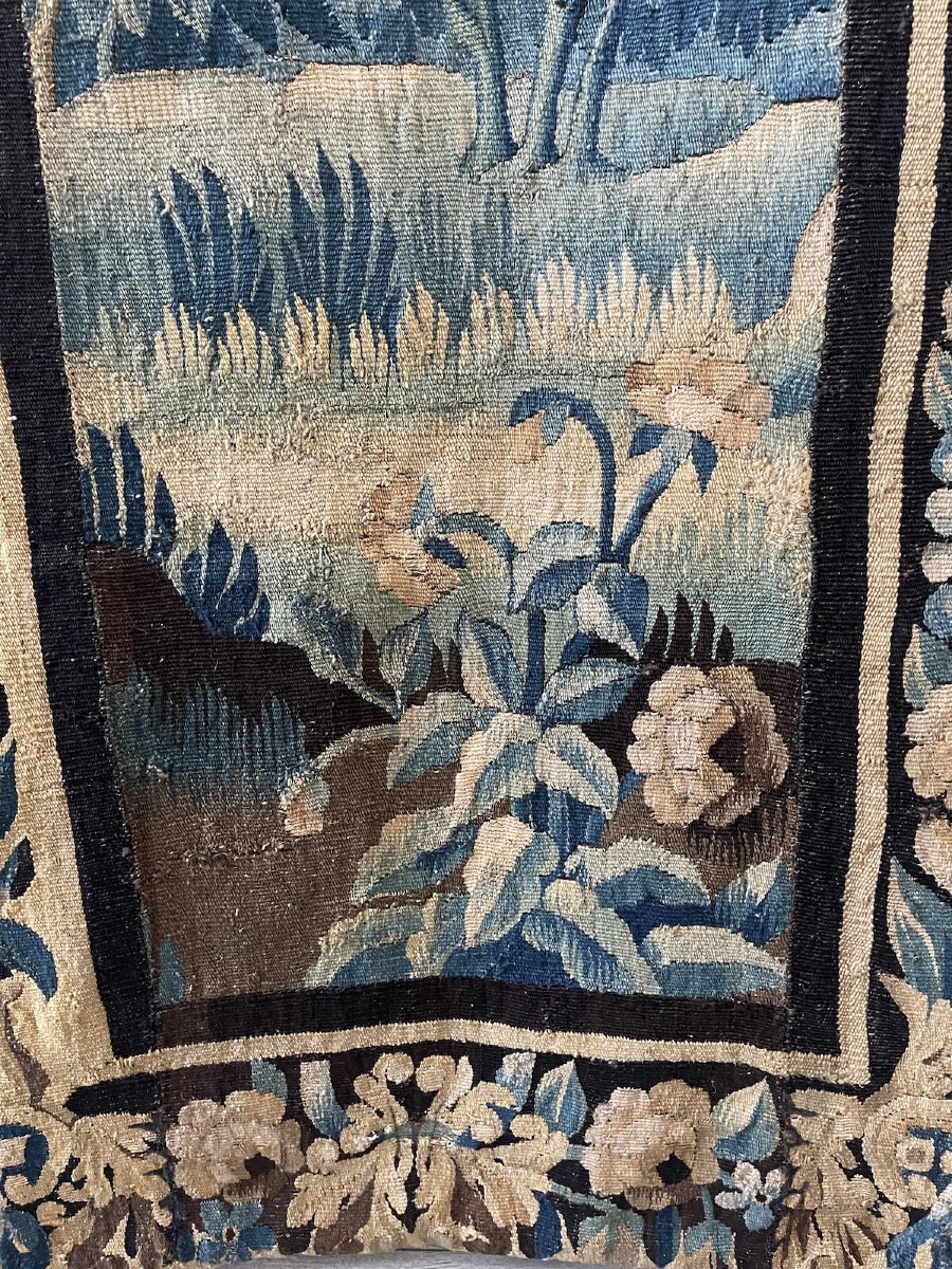 17th-century Aubusson Tapestry – Lush Landscape With Flowers-photo-3