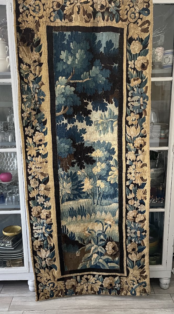 17th-century Aubusson Tapestry – Lush Landscape With Flowers-photo-4
