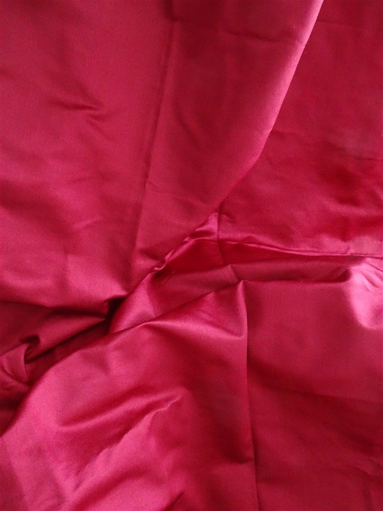 Paire de rideaux en soie – XIXᵉ siècle – rose profond-photo-3