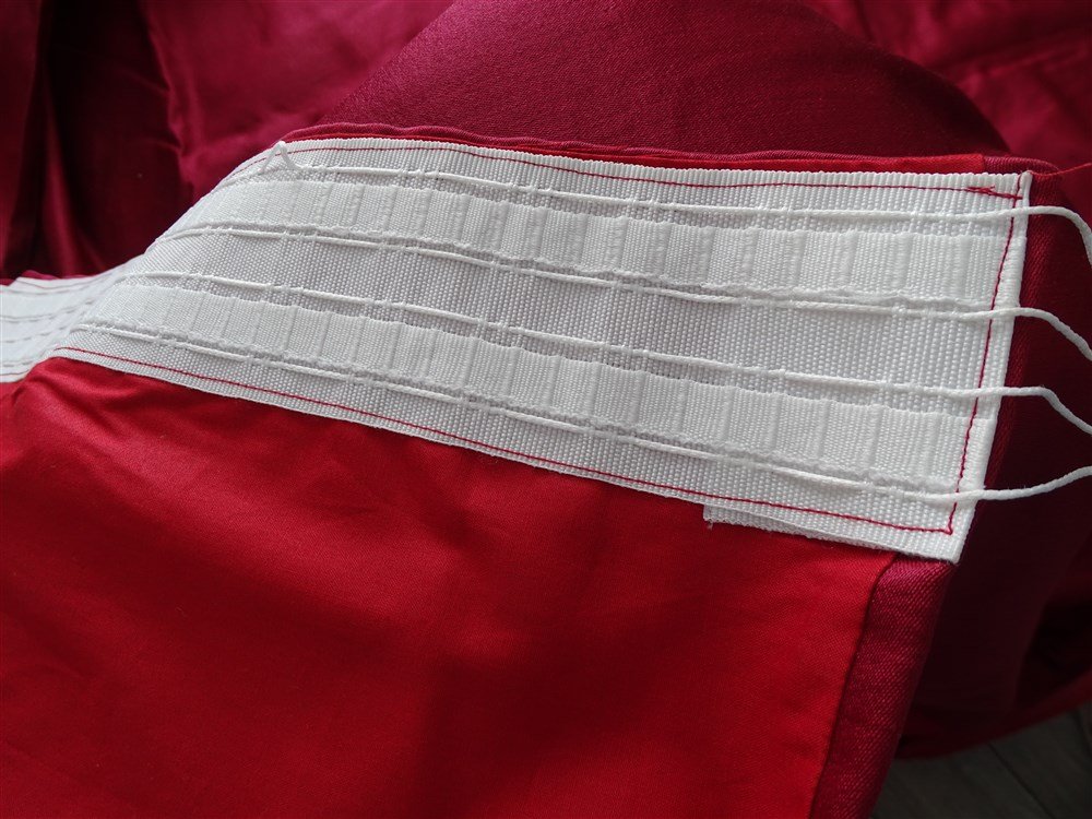 Paire de rideaux en soie – XIXᵉ siècle – rose profond-photo-4