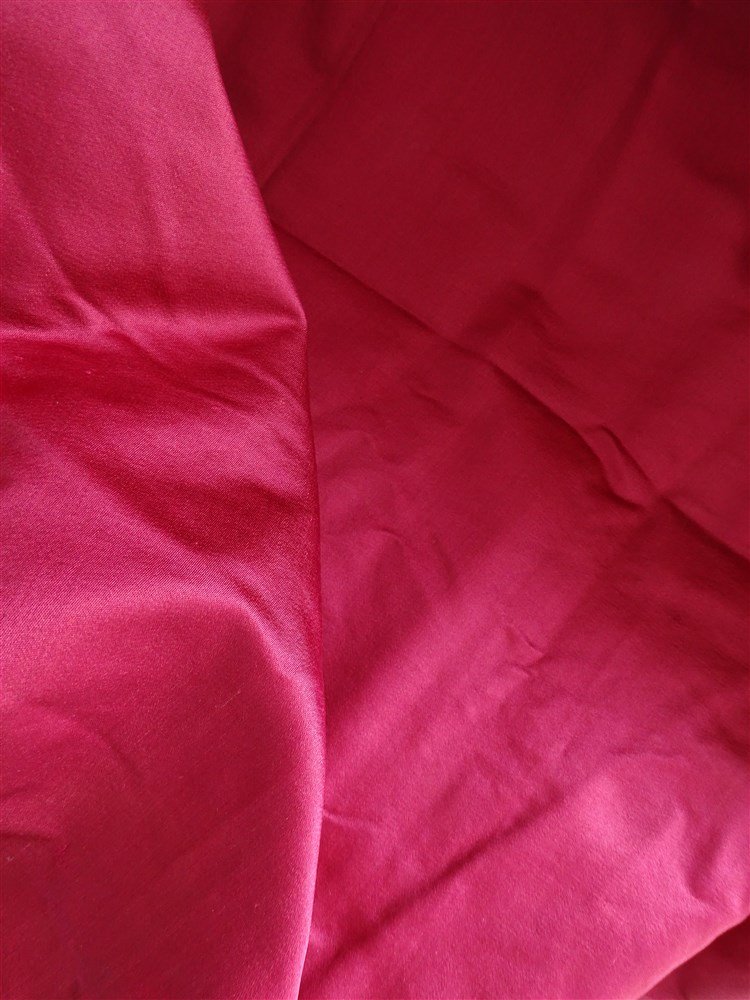 Paire de rideaux en soie – XIXᵉ siècle – rose profond-photo-1