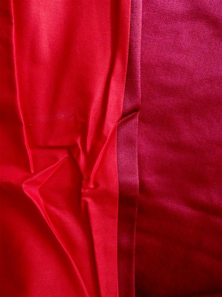 Paire de rideaux en soie – XIXᵉ siècle – rose profond-photo-6